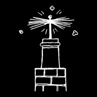 Illustration of a chimney sweep on a rooftop